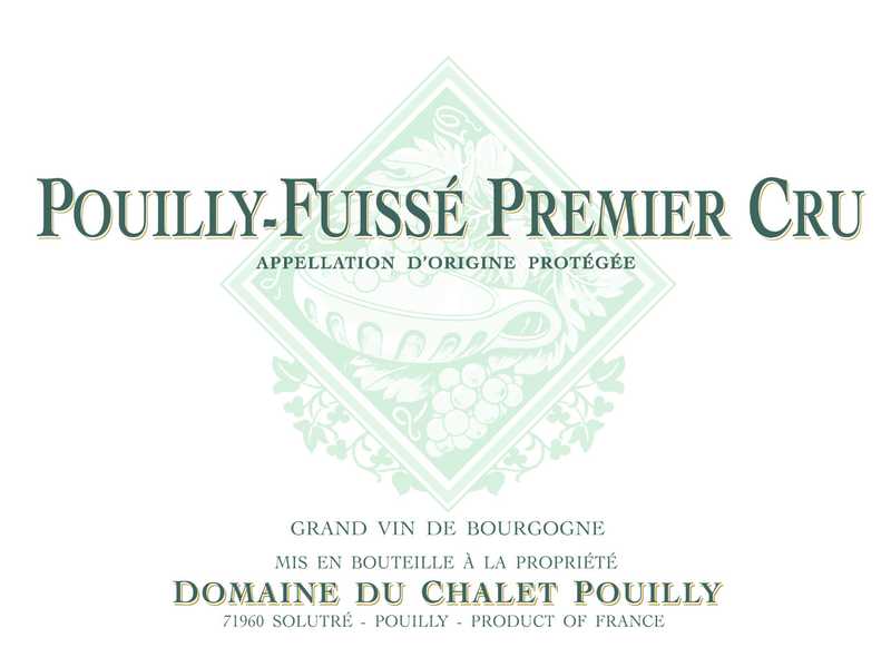 ** Preview. Download file for best image quality. **
 Depicts a label of Pouilly-Fuissé by Domaine du Chalet Pouilly.